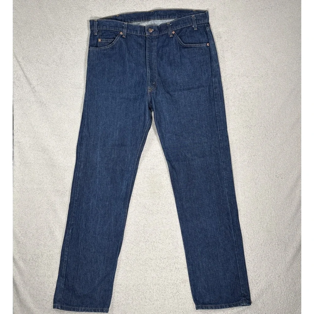 Vintage Levis 505 Orange Tab Jeans Mens Fit 38x33 Dark Wash Made in USA 1983 80s